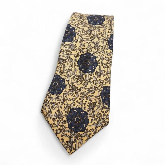 Christian Dior Monsieur Vintage Swirling Vine Medallions Classic Designer Tie OS - Picture 1 of 6